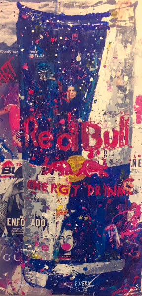Schilderij getiteld "Red Bull" door Esteban Vera (EVera), Origineel Kunstwerk, Acryl