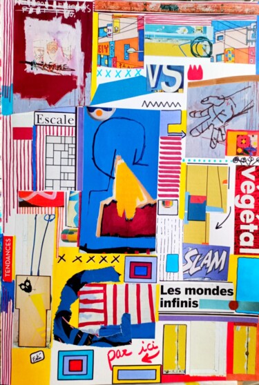「Les mondes infinis」というタイトルのコラージュ Estéeによって, オリジナルのアートワーク, コラージュ