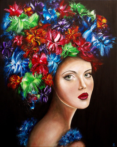 绘画 标题为“"À fleur de peau"” 由Estelle Barbet, 原创艺术品, 丙烯