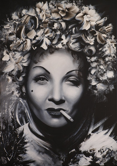 Ζωγραφική με τίτλο ""Marlene"" από Estelle Barbet, Αυθεντικά έργα τέχνης, Ακρυλικό