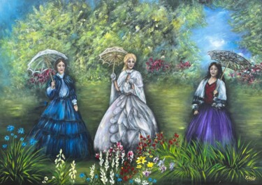 Painting titled "« Belles aux ombrel…" by Estelle Barbet, Original Artwork, Acrylic