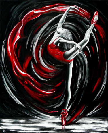 Картина под названием "Souplesse" - Estelle Barbet, Подлинное произведение искусства, Масло