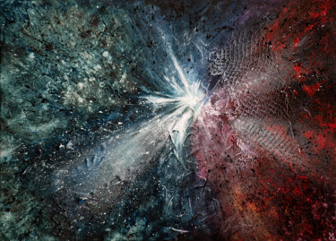 Peinture intitulée "Poussières d'étoile" par Estelle Barbet, Œuvre d'art originale, Acrylique