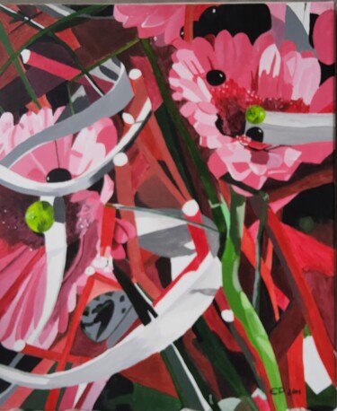 Malerei mit dem Titel "Multicolore" von Estelle Pouligny, Original-Kunstwerk, Acryl