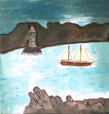 Schilderij getiteld "Mer" door Estelle Savarit, Origineel Kunstwerk, Acryl
