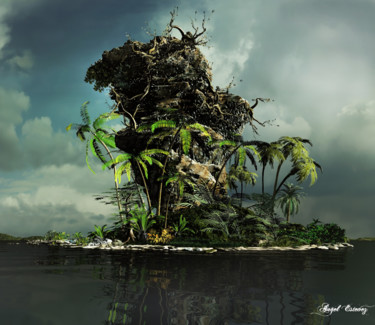 Digital Arts titled "The Island" by Angel Estevez, Original Artwork, 3D Modeling