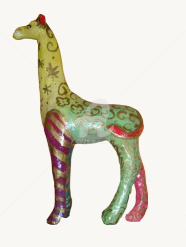 Sculpture intitulée "Girafe" par Esther, Œuvre d'art originale