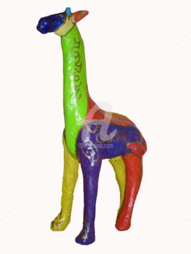 Sculpture intitulée "Girafe" par Esther, Œuvre d'art originale