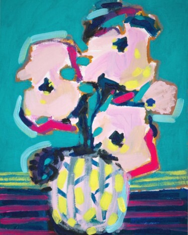 Pintura intitulada "Flower Bouquet II" por Eszter Kerdö, Obras de arte originais, Acrílico Montado em Outro painel rígido