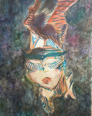 Картина под названием "Warrior-Woman" - Eteri, Подлинное произведение искусства, Гуашь