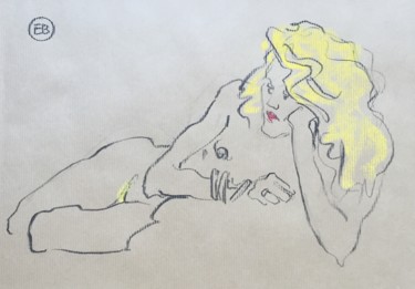 Tekening getiteld "A755 Ambre - blond…" door Etienne Bonnet, Origineel Kunstwerk, Krijt