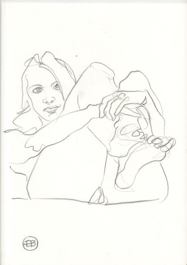 Drawing titled "A608 Rosalie" by Etienne Bonnet, Original Artwork, Conté