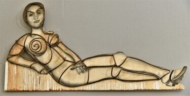 Skulptur mit dem Titel "Hommage à Edouard M…" von Etienne Frouin (E9 Inertion), Original-Kunstwerk, Holz