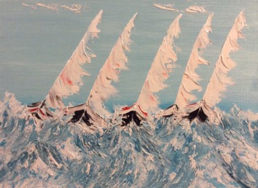 Painting titled "La tempête" by Etienne Guérinaud, Original Artwork, Oil