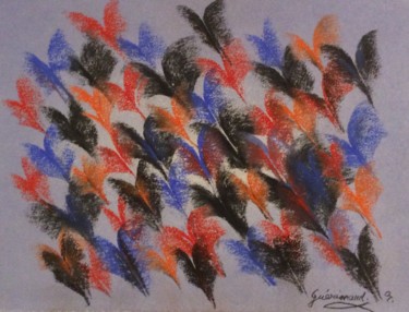 图画 标题为“Vol de papillon” 由Etienne Guérinaud, 原创艺术品, 粉彩 安装在玻璃上