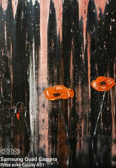 Pintura titulada "Les rouges à 2" por Etienne Guérinaud, Obra de arte original, Oleo Montado en Otro panel rígido