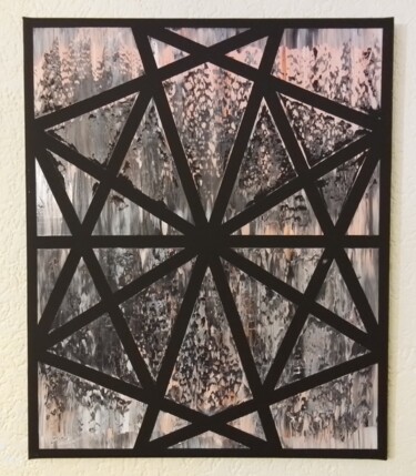 Картина под названием "Course aux triangles" - Etienne Guérinaud, Подлинное произведение искусства, Клейкая лента