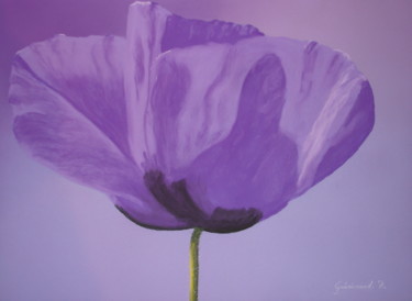 Drawing titled "Coquelicot violet (…" by Etienne Guérinaud, Original Artwork, Pastel Mounted on Cardboard