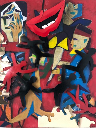 绘画 标题为“Composition I” 由Étienne Dupé, 原创艺术品, 油 安装在木质担架架上