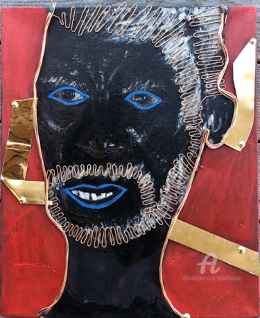 Картина под названием "africain" - Étienne Dupé, Подлинное произведение искусства, Масло