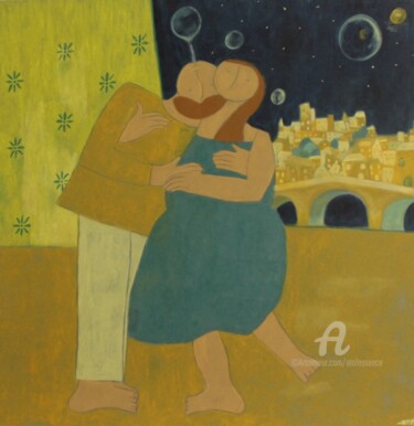 Painting titled "Petits Amoureux à l…" by Etolessence, Original Artwork