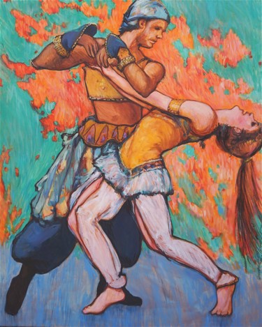 Peinture intitulée "ballet russe" par Etzi, Œuvre d'art originale, Huile