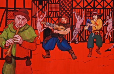 Pintura titulada "les danseurs fous(g…" por Etzi, Obra de arte original, Oleo