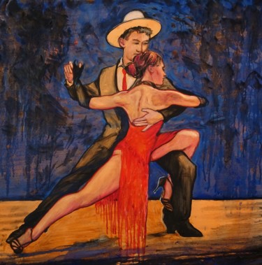 绘画 标题为“blue tango blue” 由Etzi, 原创艺术品, 油