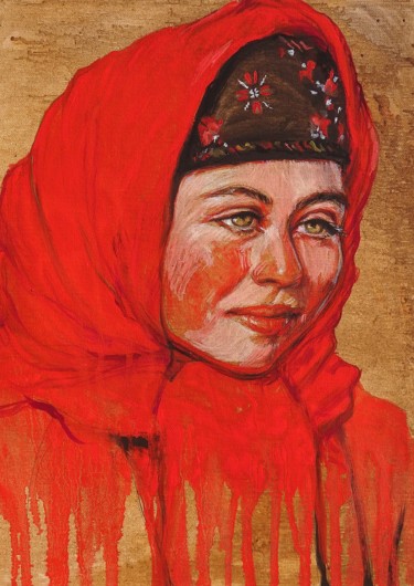 Schilderij getiteld "génocide ouïghour" door Etzi, Origineel Kunstwerk, Olie