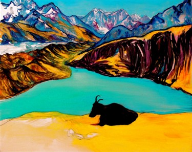 Painting titled "Himalaya" by Etzi, Original Artwork