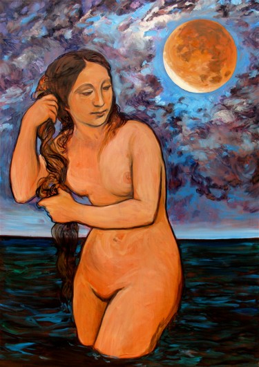 Peinture intitulée "Vénus à l'éclipse" par Etzi, Œuvre d'art originale