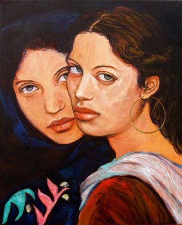 Painting titled "gitanes" by Etzi, Original Artwork