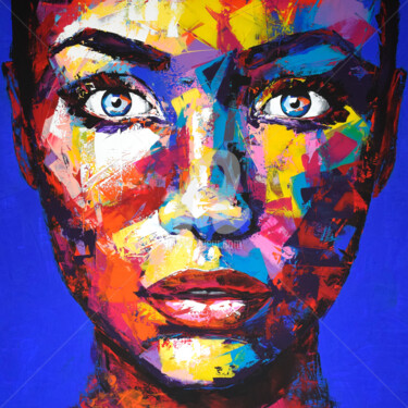 Pintura intitulada "Original 120 face p…" por Eugen Dick, Obras de arte originais, Acrílico