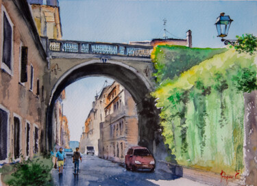 绘画 标题为“Farnese Arch Rome” 由Eugene Popov, 原创艺术品, 水彩