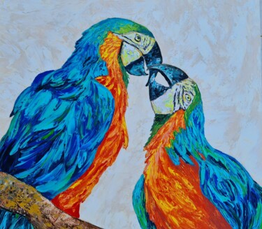 绘画 标题为“" The love is in th…” 由Eugenia Chicu Touma, 原创艺术品, 丙烯 安装在木质担架架上