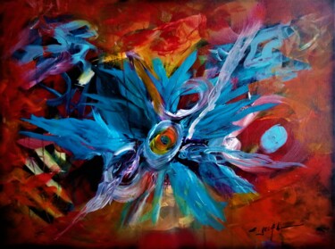 Peinture intitulée "Sunset flower" par Eugenia Delad, Œuvre d'art originale, Huile