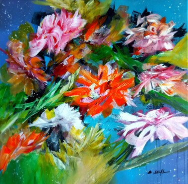 绘画 标题为“Fleurs et des étoil…” 由Eugenia Delad, 原创艺术品, 丙烯