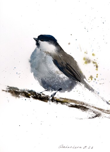 Картина под названием "Little bird" - Eugenia Gorbacheva, Подлинное произведение искусства, Акварель