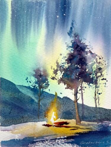 Peinture intitulée "Bonfire #2" par Eugenia Gorbacheva, Œuvre d'art originale, Aquarelle