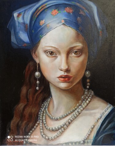 Schilderij getiteld "Jeune fille holland…" door Eugenie Chervonna, Origineel Kunstwerk, Olie