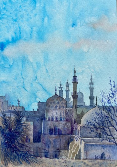 Drawing titled "Old Cairo" by Eugenie Eremeichuk, Original Artwork, Watercolor