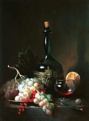 Malerei mit dem Titel "la bouteille" von Lee James S Ramos, Original-Kunstwerk