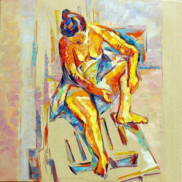 绘画 标题为“la femme assise” 由Eva Ars, 原创艺术品, 油