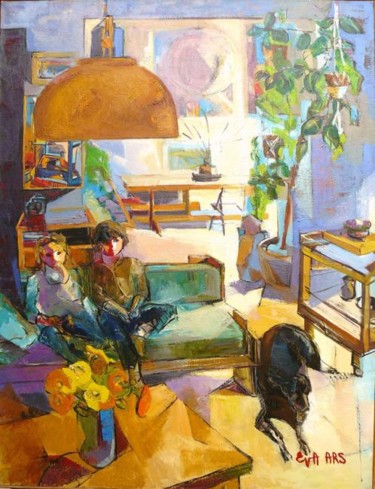 Peinture intitulée "l'interieur" par Eva Ars, Œuvre d'art originale, Huile