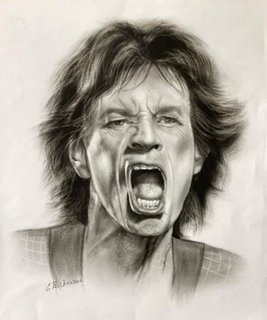 Картина под названием "Mick Jagger" - Eva Bazhenova, Подлинное произведение искусства, Масло