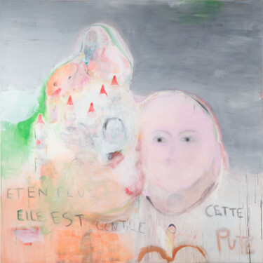 Painting titled "La constipation aff…" by Eva Bergera, Original Artwork, Acrylic