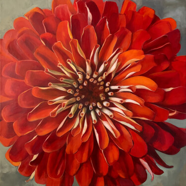 Pintura titulada "Zinnia" por Eva Buchmuller, Obra de arte original, Acrílico Montado en Bastidor de camilla de madera