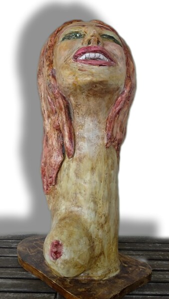 Scultura intitolato "Frauen-Skulptur Auri" da Eva Diez, Opera d'arte originale, Argilla