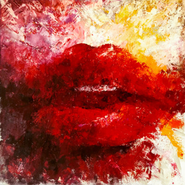 Картина под названием "Lips" - Evgeniya Abramova, Подлинное произведение искусства, Масло