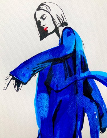 Dessin intitulée "Dance" par Evgeniya Abramova, Œuvre d'art originale, Aquarelle